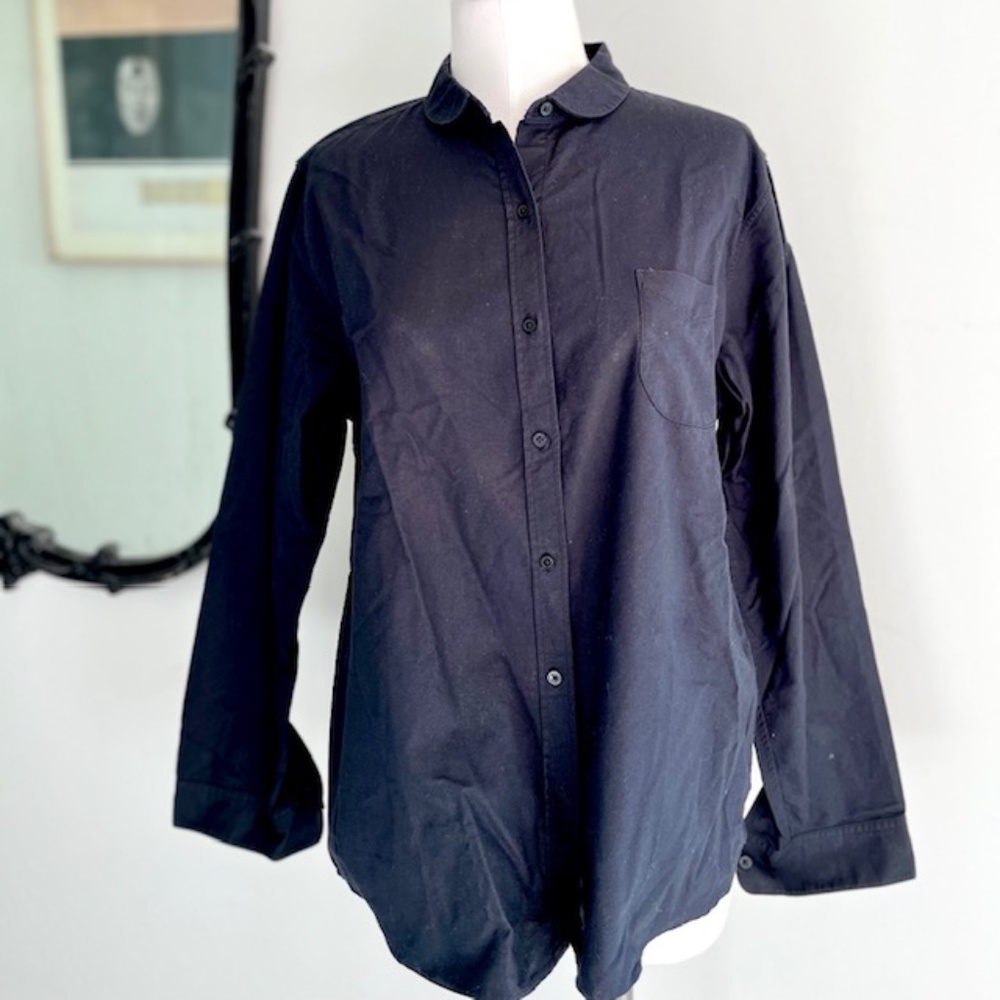 Gap Designed & Crafted  Vintage Black Cotton Button Down Shirt NWT